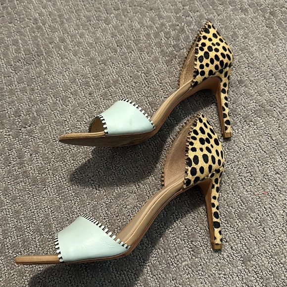 Loeffler Randall Mint Leora Leopard Print Heels - Picture 2 of 10